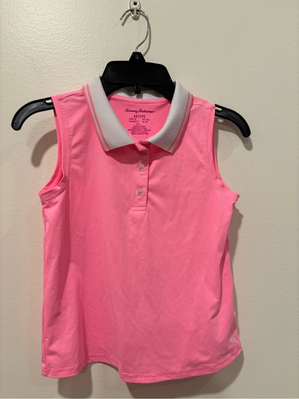 Tommy Bahama Active Sleeveless Pink Polo Tank